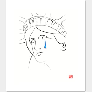 Statue Of Liberty Crying Posters and Art